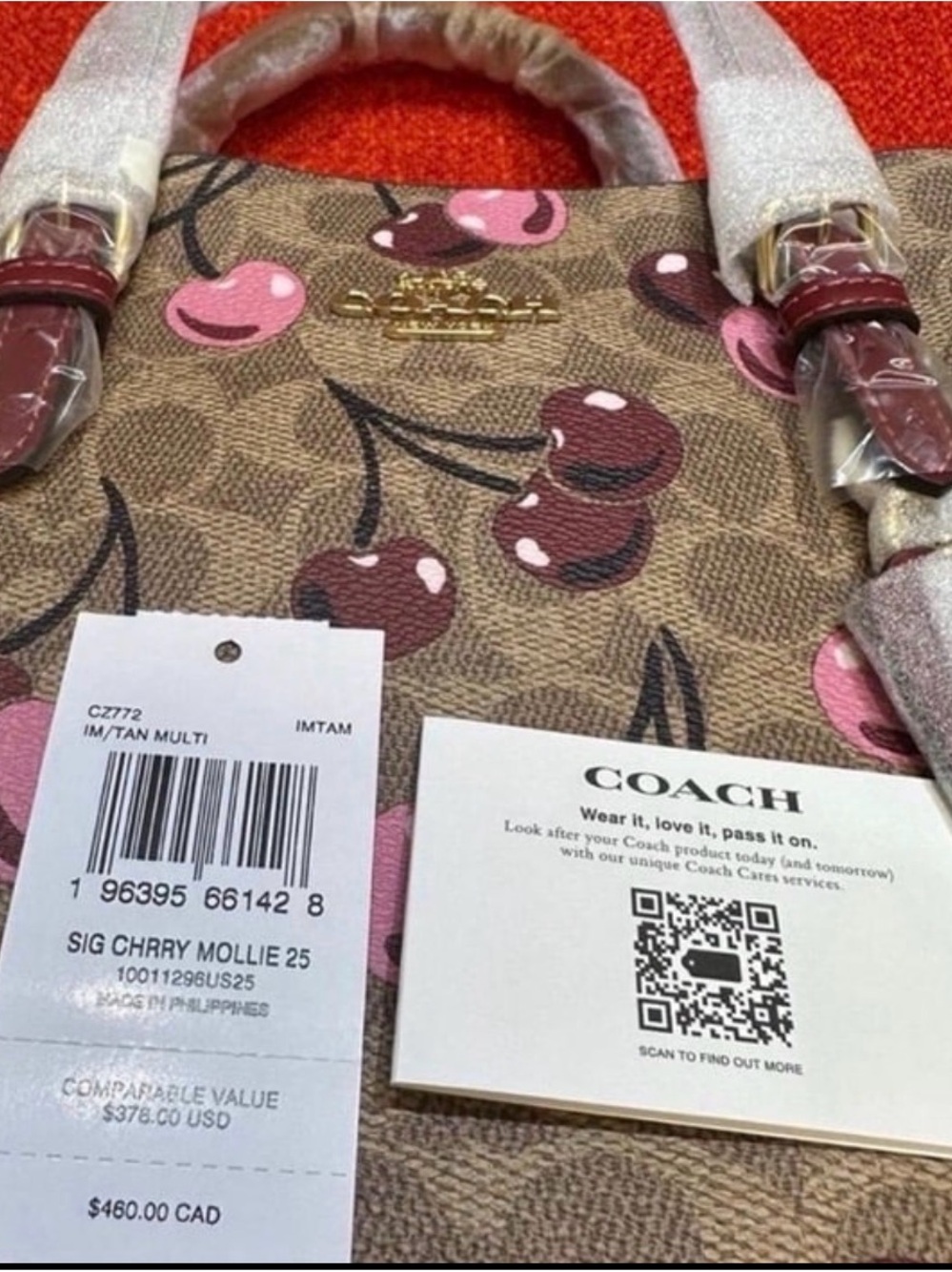 ❤️❤️❤️ NEW Coach bag with cherry print ❤️❤️❤️ CZ772 - Picture 5 of 9
